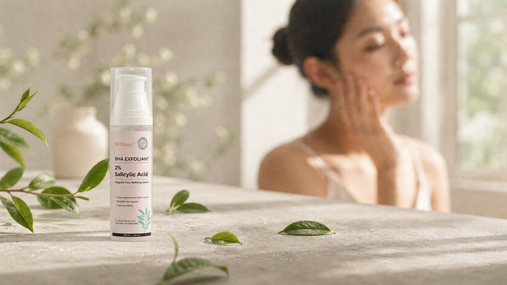 YinShun BHA Exfoliant 2% Salicylic Acid - Targeted Pore-Refining Serum for Oily & Congested-Looking Skin, Helps Minimize the look of Pores & Smooth Texture, 3.38 fl oz
